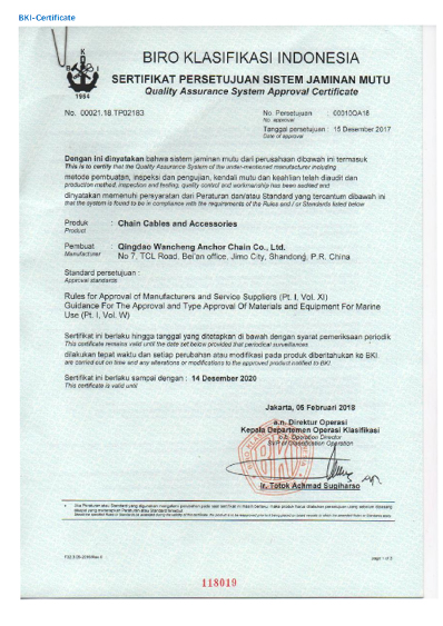 bki certificate